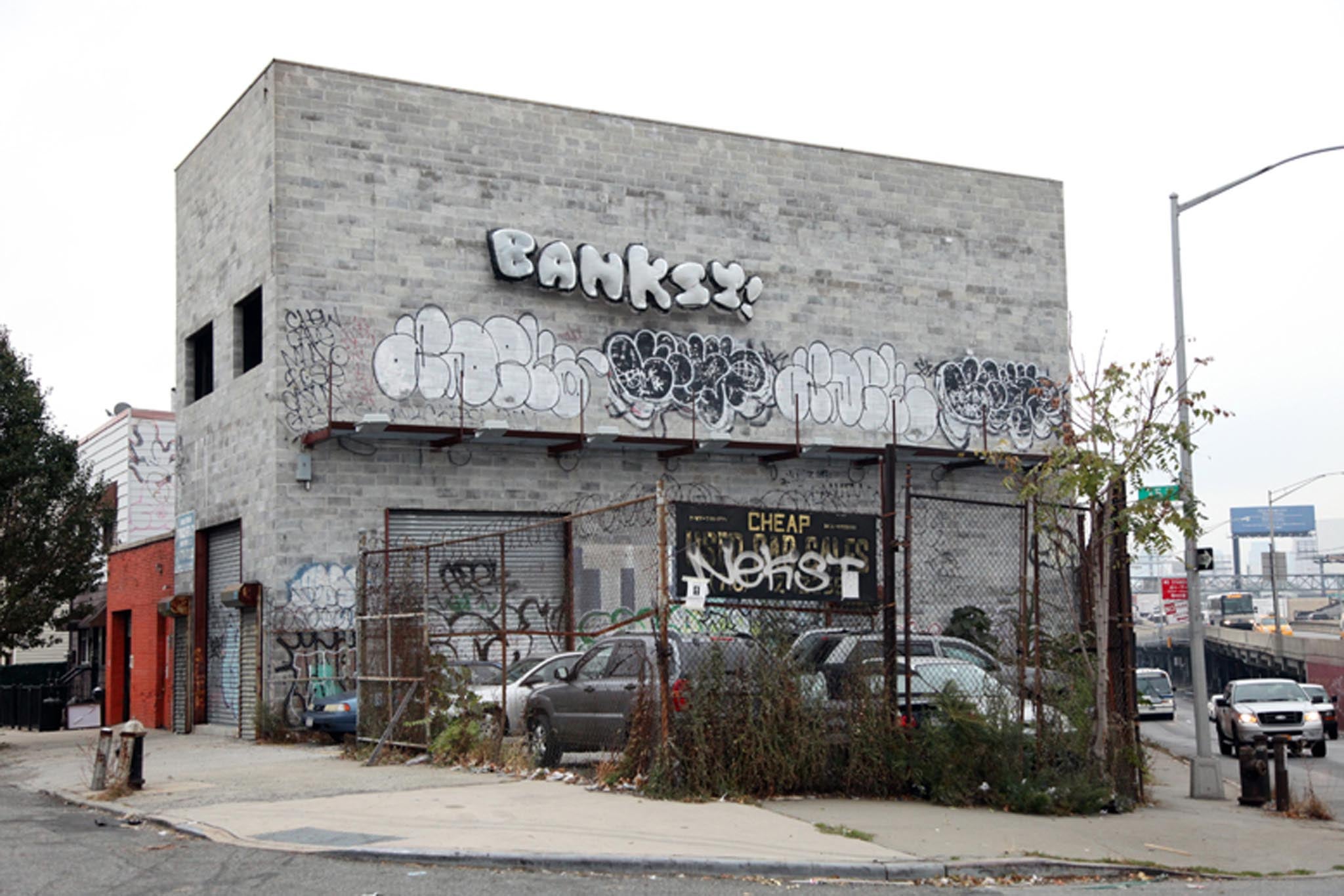 Banksy's final piece of graffiti as part of his month-long project in New York