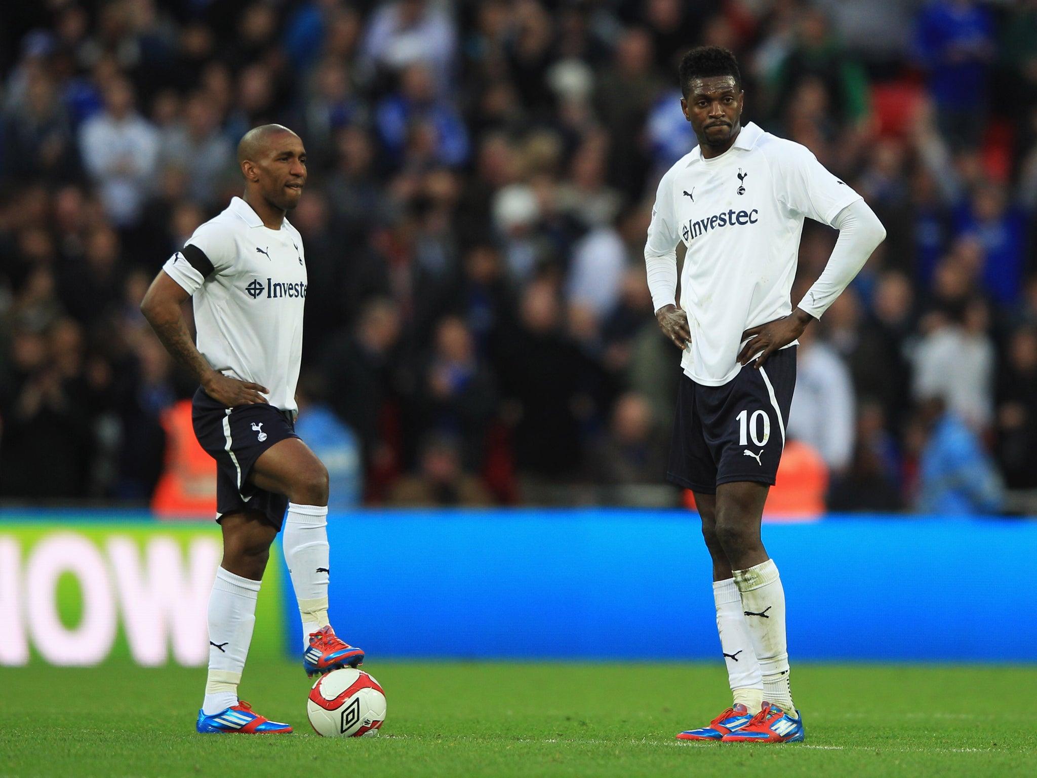 Jermain Defoe and Emmanuel Adebayor could be on their way out of Tottenham in January