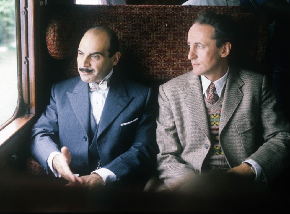 David Suchet and Hugh Fraser in a 1989 episode of Poirot. David Suchet  will appear in a wheelchair for the last ever episode of 'Poirot'