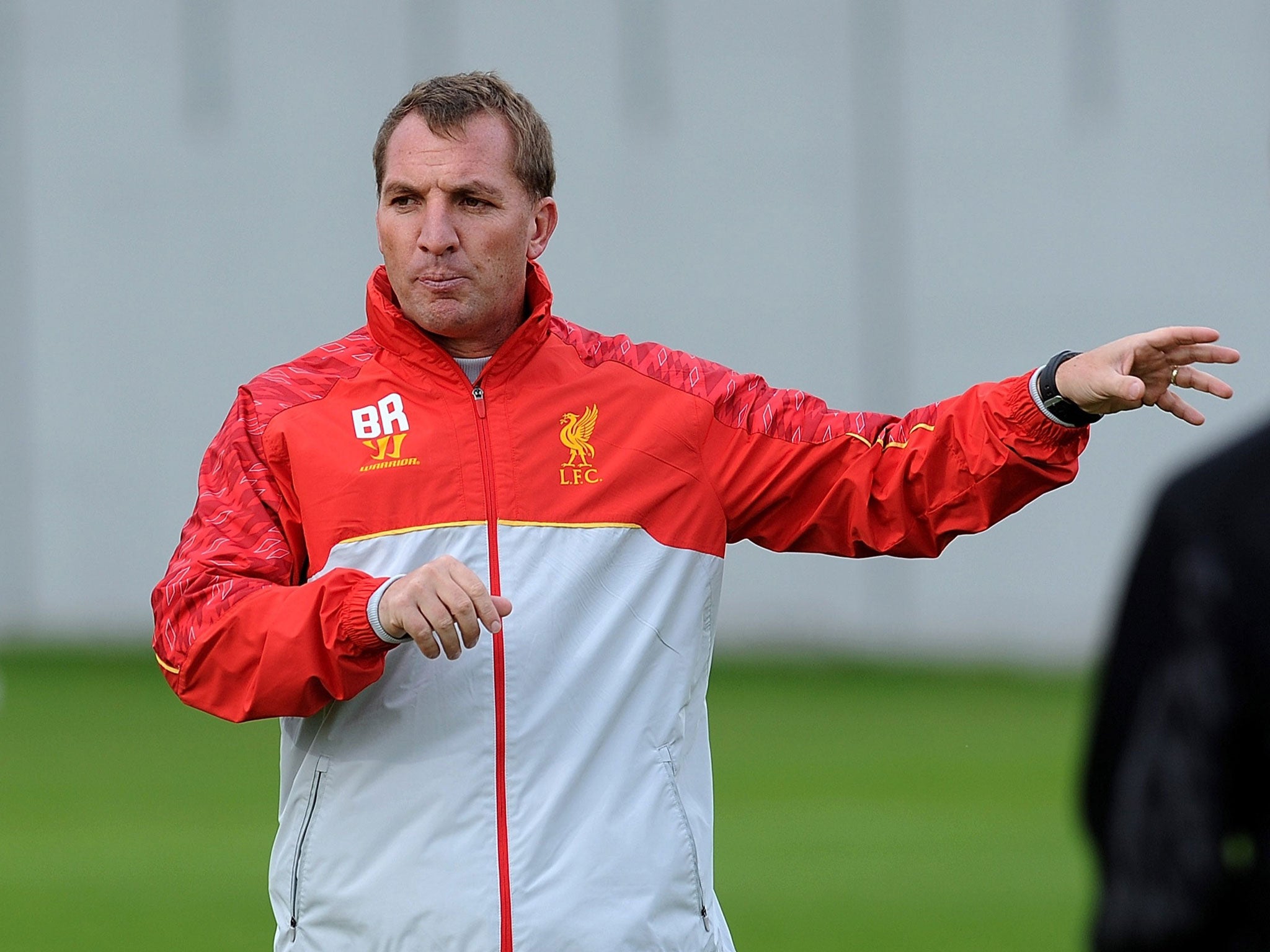 Brendan Rodgers during Liverpool training