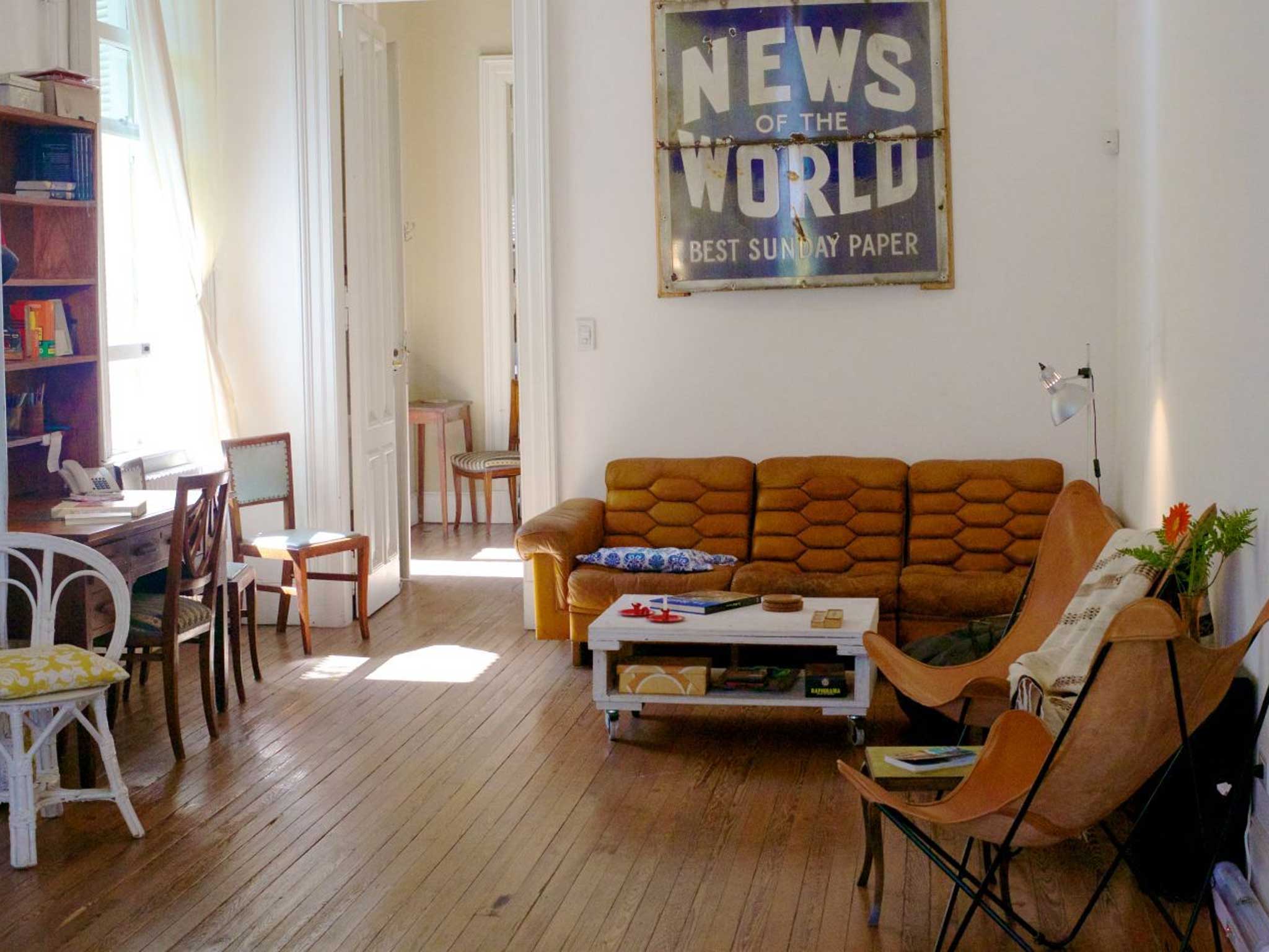 Antique signs and furniture in the quirky lounge