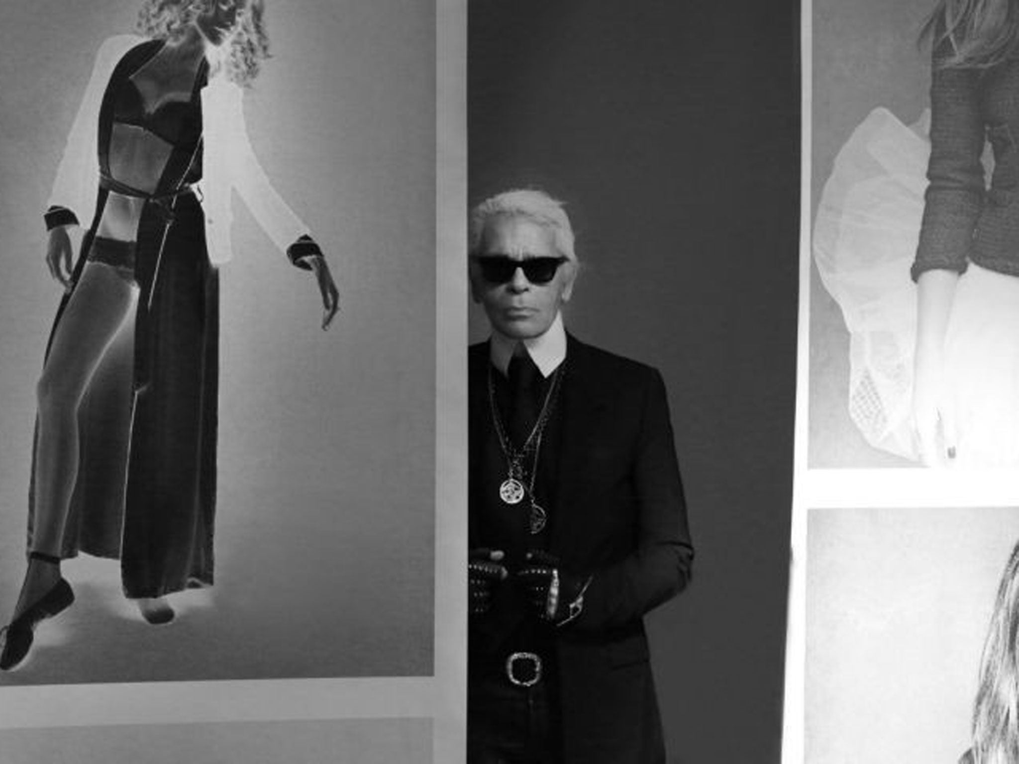 Karl Lagerfeld at the São Paulo launch of Chanel’s The Little Black Jacket exhibition