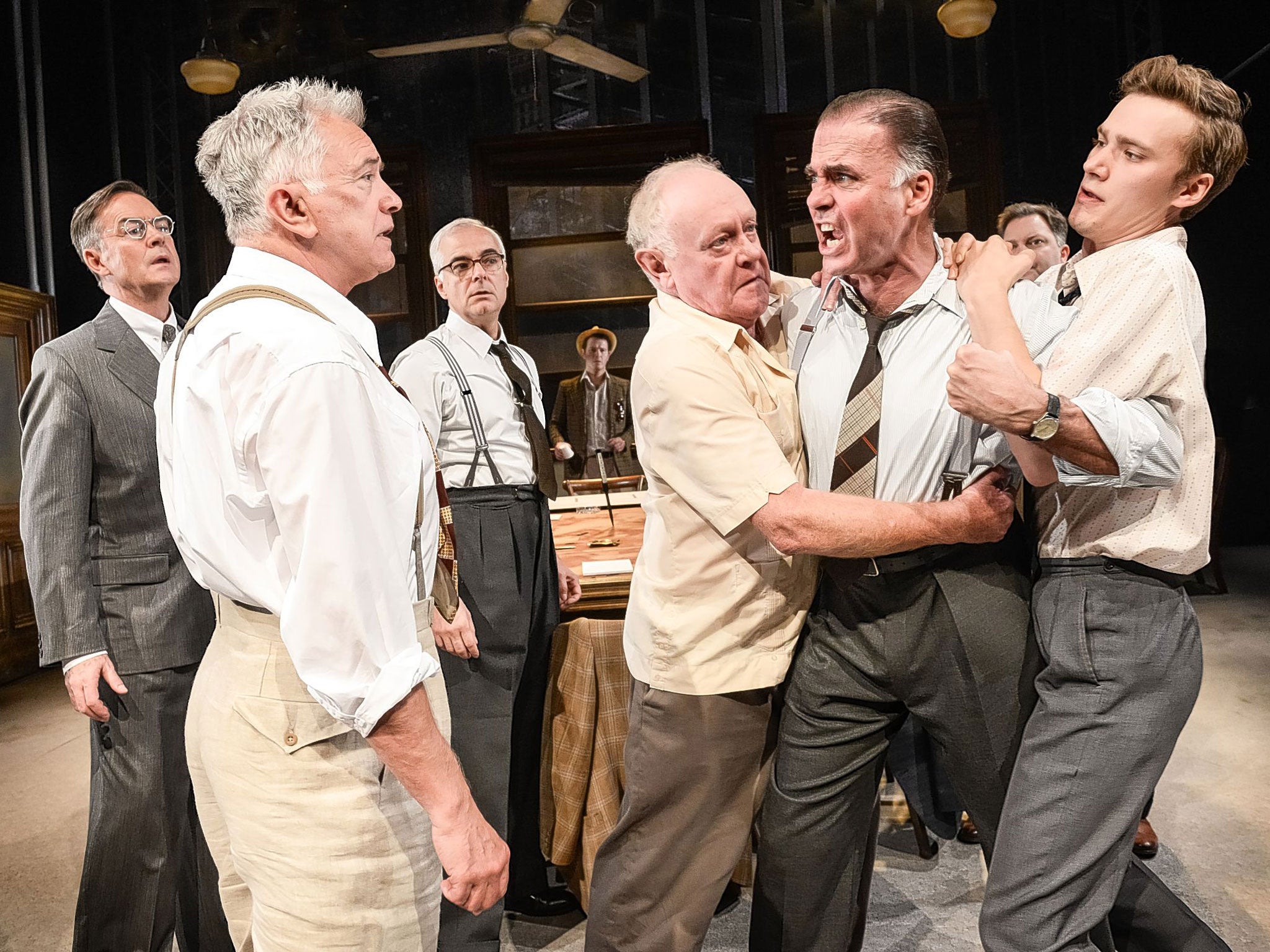 Brace yourself: Martin Shaw, (second from left) and Jeff Fahey (second from right) in 'Twelve Angry Men'