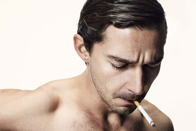 Shia LaBeouf appears on a poster for Lars von Trier's Nymphomaniac
