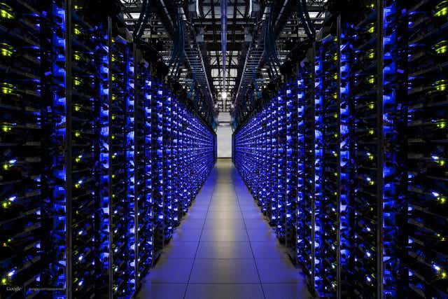 Data centers such as this one operated by Google could use less power for less money with the new helium filled drives.