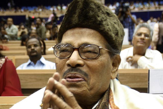 Manna Dey at the National Film awards in New Delhi, India, in 2009