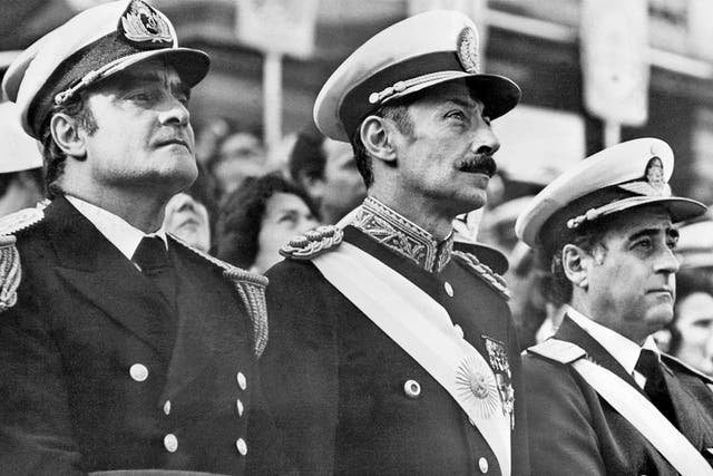 The junta in 1977: Admiral Emilio Massera, President Jorge Videla and General Orlando Agosti