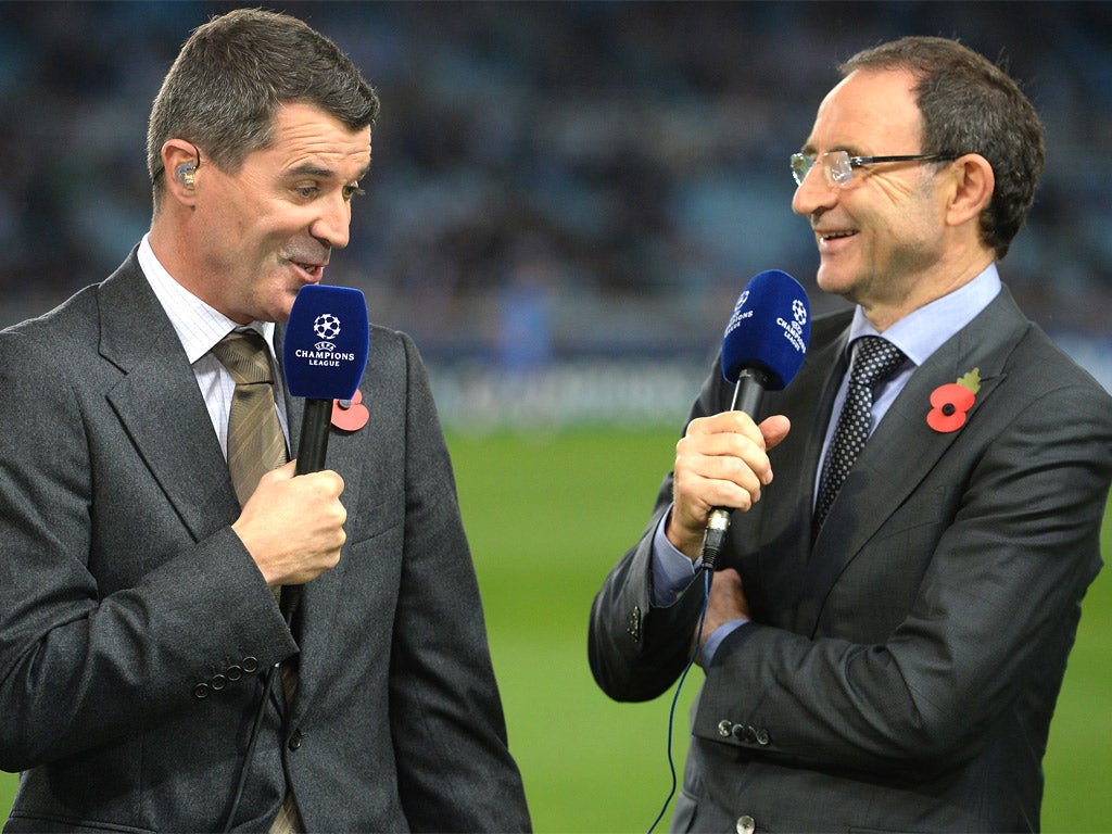 Roy Keane and Martin O’Neill were on television pundit duty for Manchester United's Champions League match against Real Sociedad