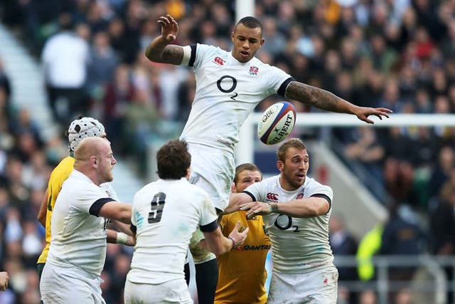 Courtney Lawes claims the lineout ball authoritatively against Australia on Saturday 