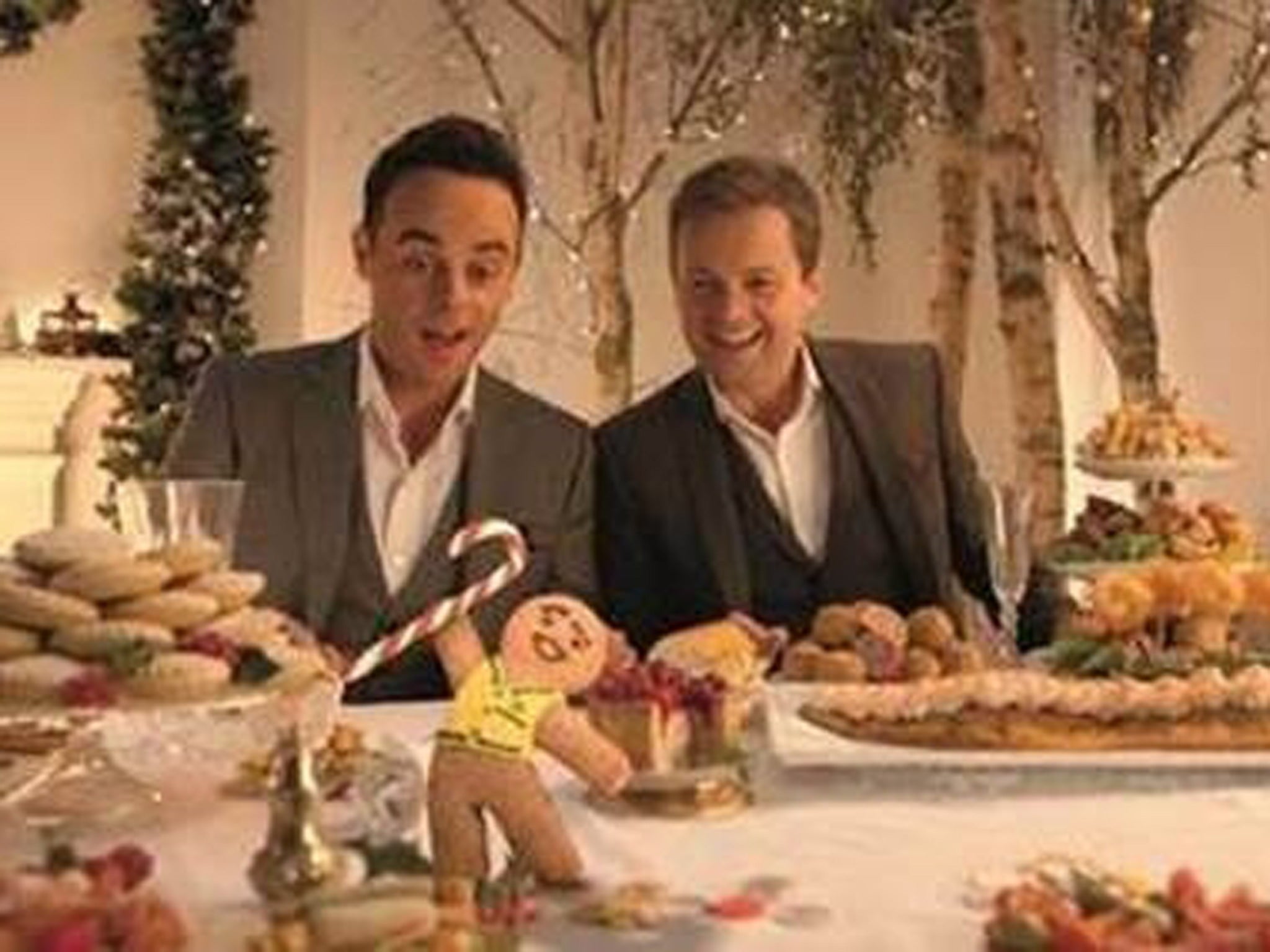 TV presenters Ant and Dec in the Morrisons 2014 Christmas TV advertising campaign