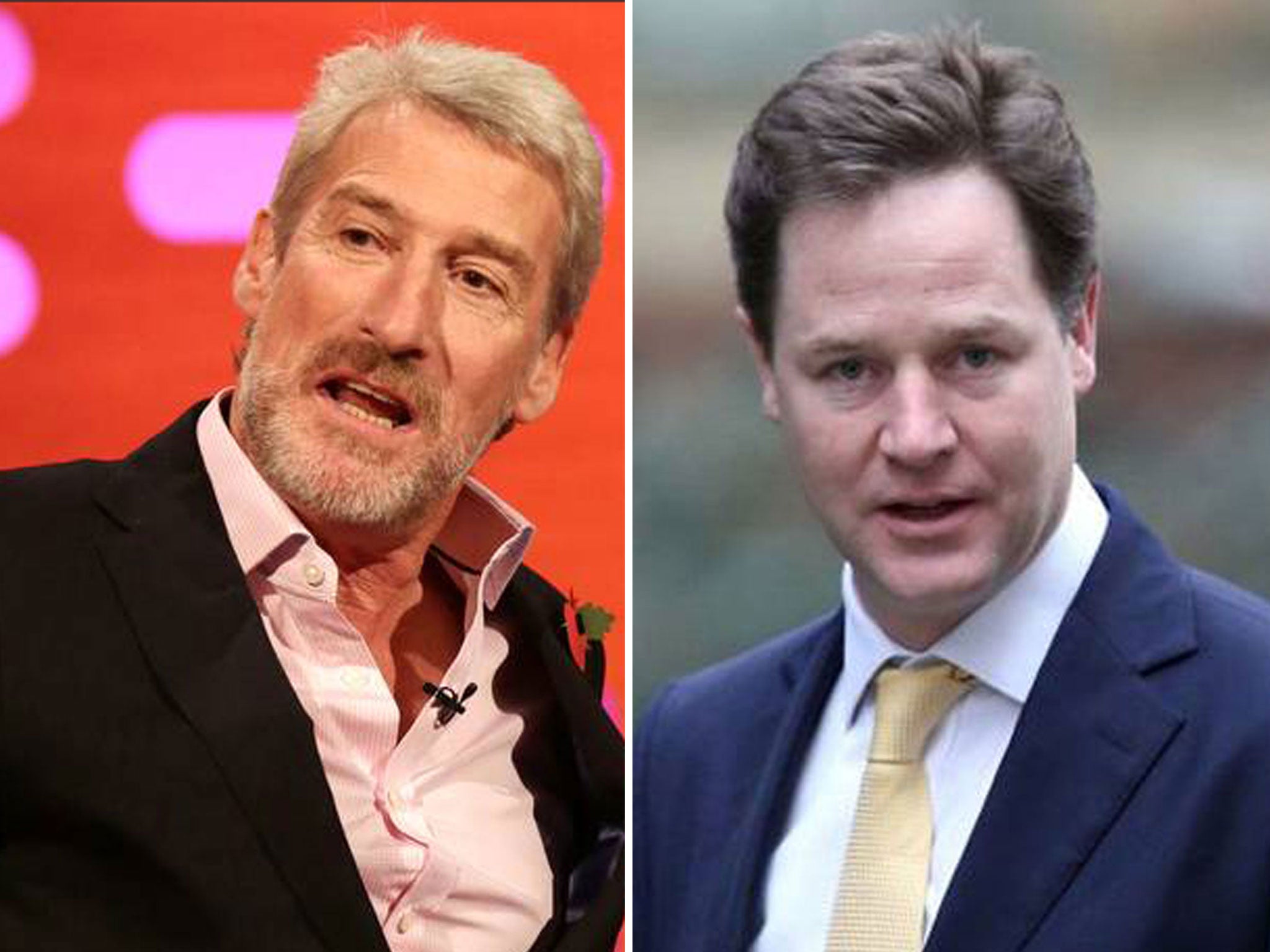 Nick Clegg as criticised Jeremy Paxman's 'sneering' attitude towards politics