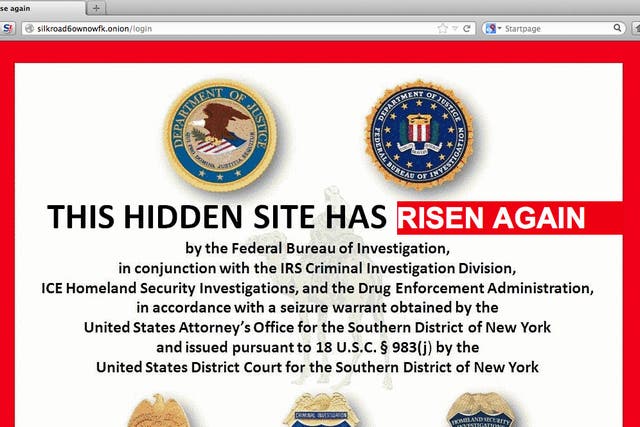 The new login page for the Silk Road 2.0 features an altered image of the FBI's take-down notice.
