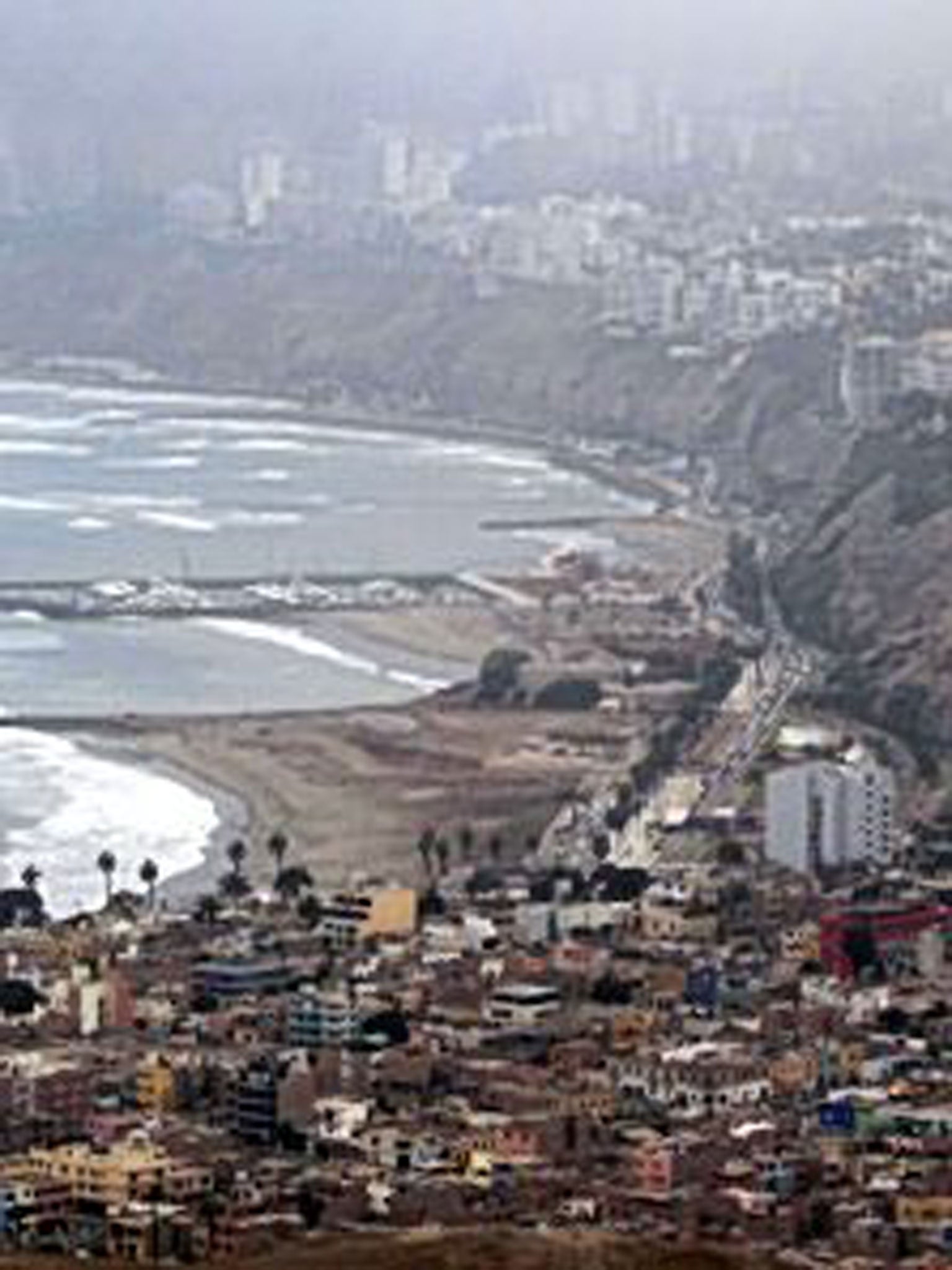 Lap it up: Lima looking out across the Pacific