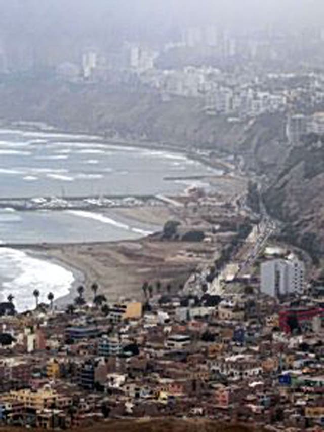 Lap it up: Lima looking out across the Pacific