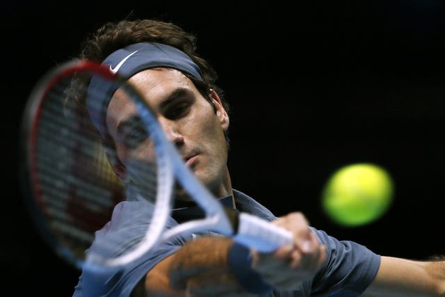 Roger Federer enjoyed a routine victory over Richard Gasquet at the O2 in London