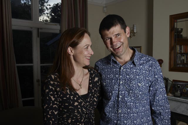 Home comfort: Dominic, here with his wife, Rachel, featured in 'Bedlam' on Channel 4