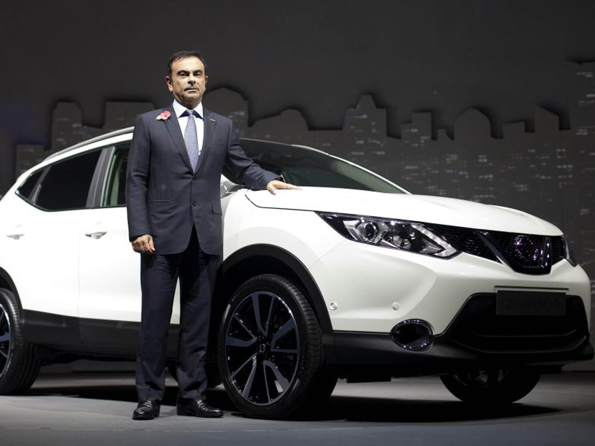 Carlos Ghosn, CEO of Nissan, at the launch of Nissan's new Qashqai model, who has warned the car maker would "reconsider" its future in the UK if it left the European Union