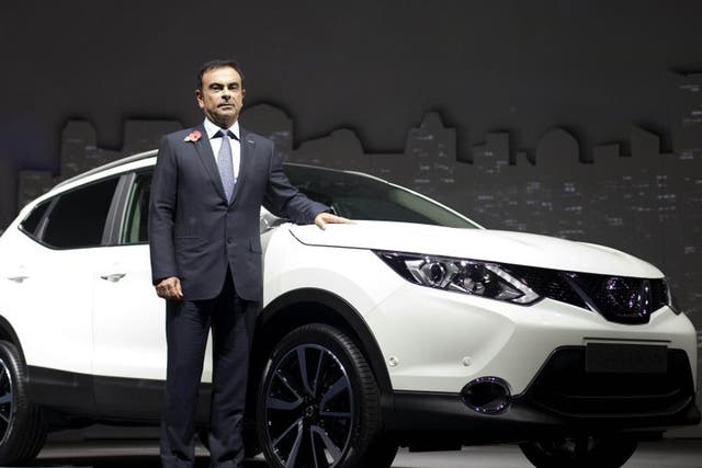 Carlos Ghosn, CEO of Nissan, at the launch of Nissan's new Qashqai model, who has warned the car maker would "reconsider" its future in the UK if it left the European Union