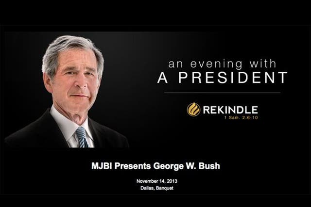 Tickets for the Bush address are available for up to $100,000