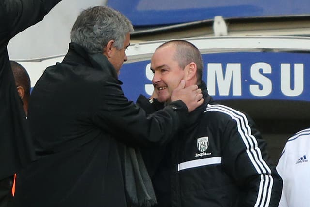 Jose Mourinho is reunited with his former coach Steve Clarke before kick-off.