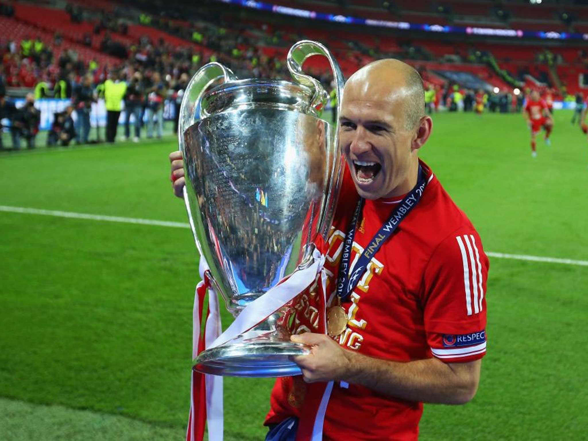 big in the box: Bayern’s Arjen Robben in last season’s final