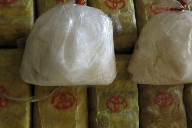 <p>File photo showing two bags of crystal meth</p>