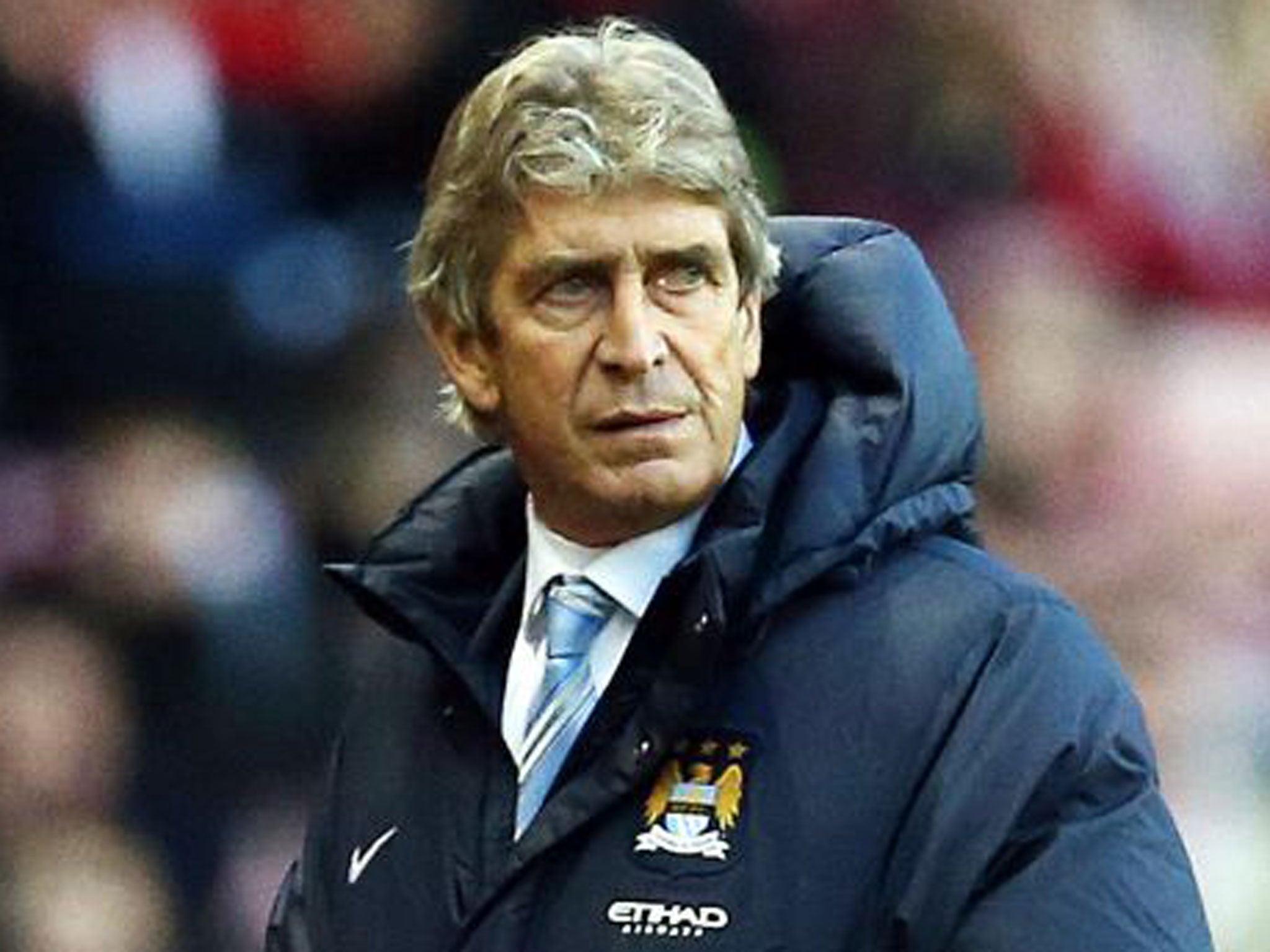 Manuel Pellegrini looks on from the touchline during Manchester City's 1-0n defeat at Sunderland
