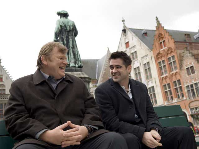Brendan Gleeson, left, as Ken and Colin Farrell, right, as Ray in ‘In Bruges’