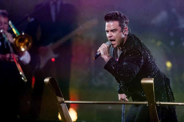 Robbie Williams performs in Amsterdam as part of his 'Take the Crown' tour 2013