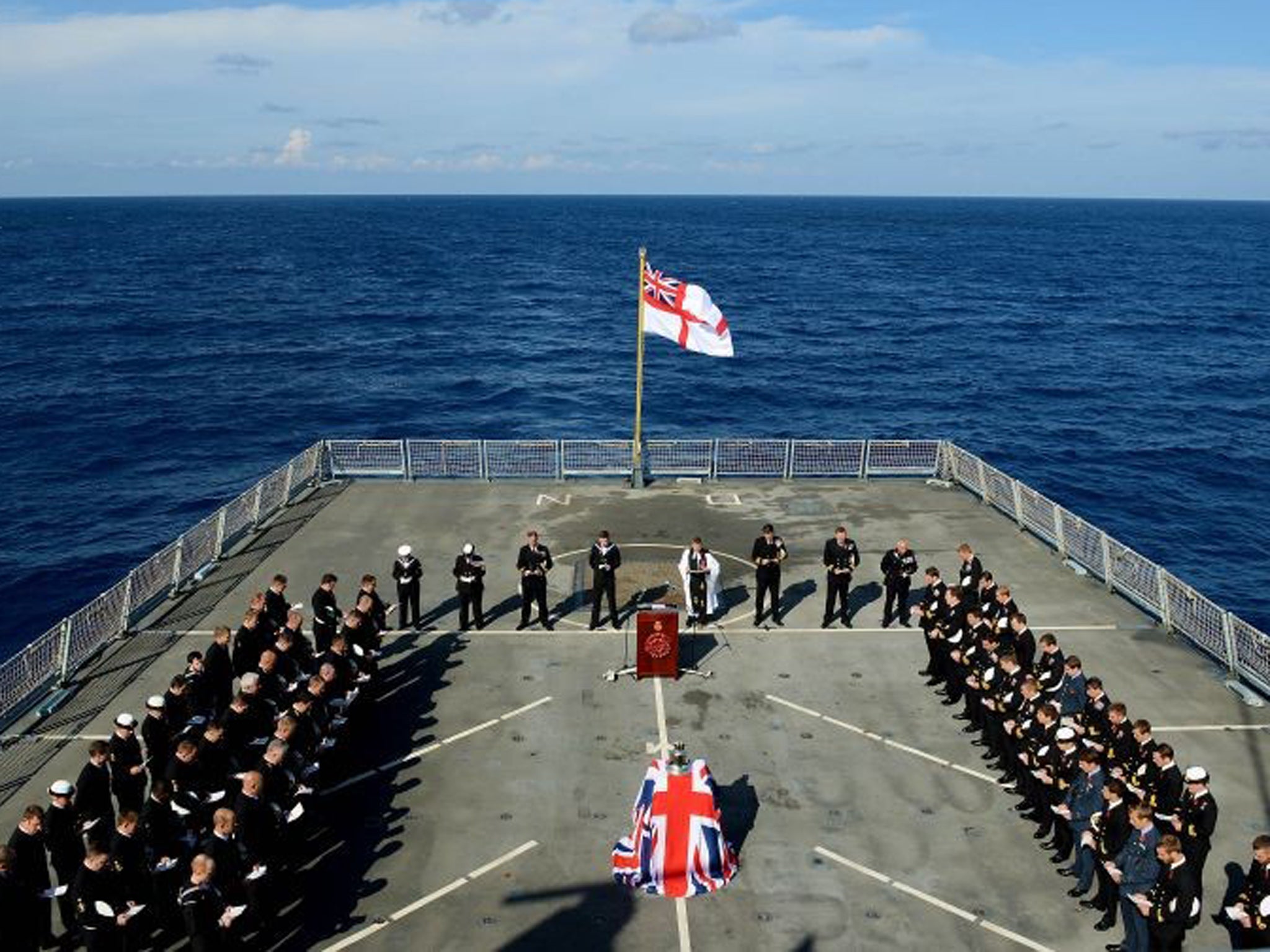 Crew of HMS Dragon fall silent in Remembrance of all those that have died at times of war and conflict