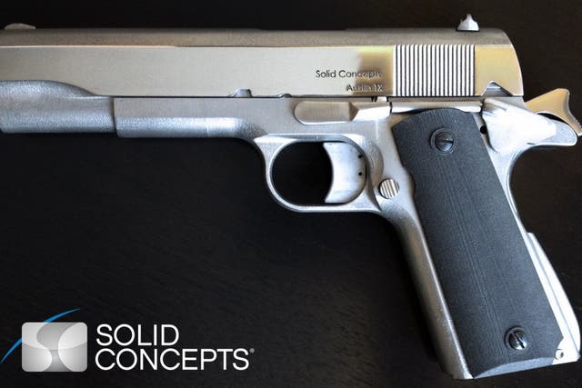 An image of the pistol created by Solid Concepts.