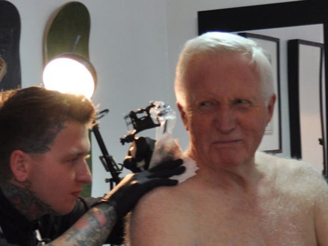 Dimbleby visited the Vagabond tattoo studio in east London, followed by cameramen for the 30-minute procedure