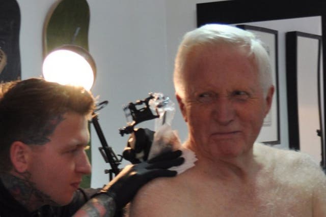 Dimbleby visited the Vagabond tattoo studio in east London, followed by cameramen for the 30-minute procedure