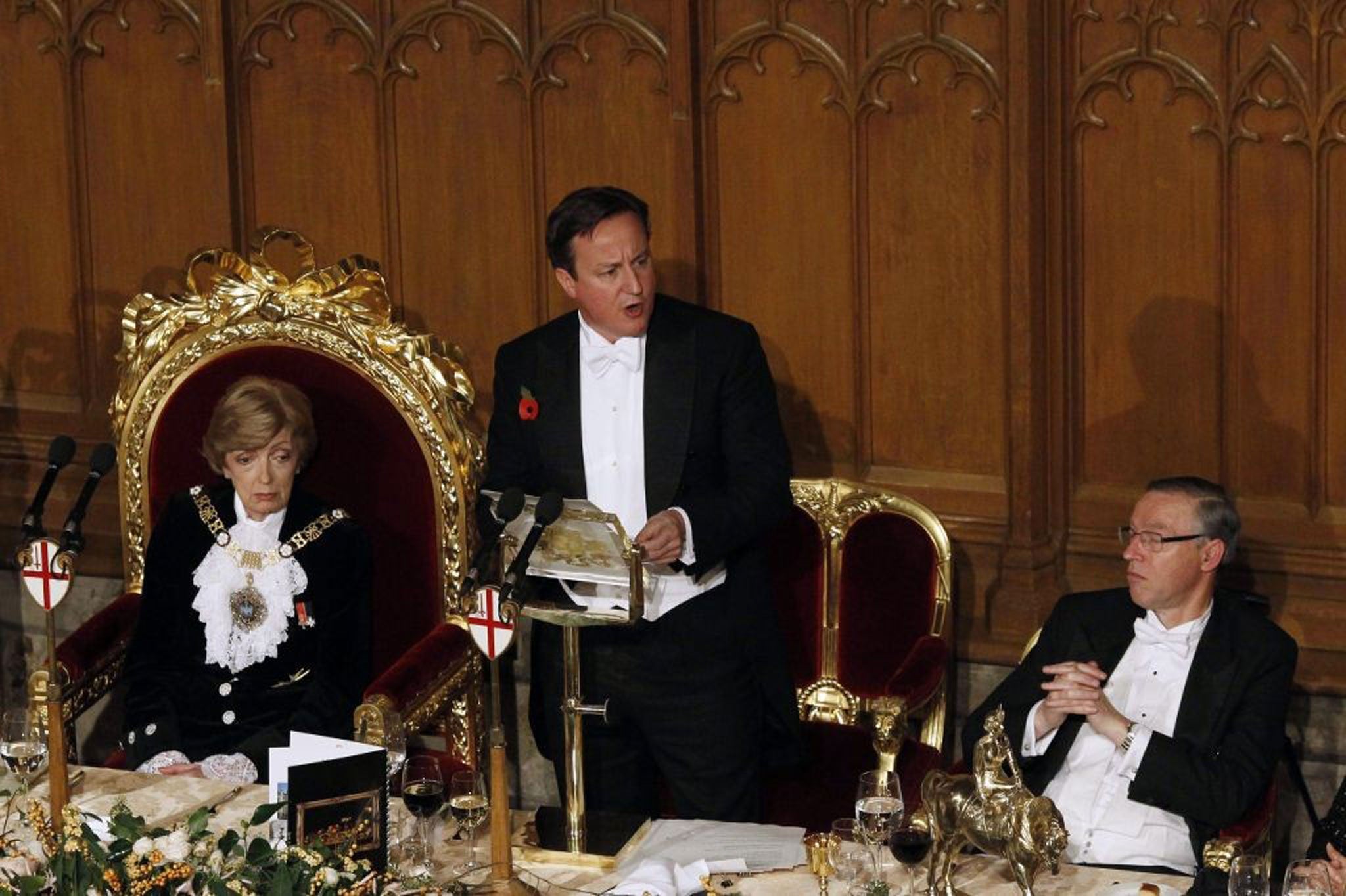 David Cameron at the Lord Mayor's banquet last year, where he called for a permanent culture of austerity