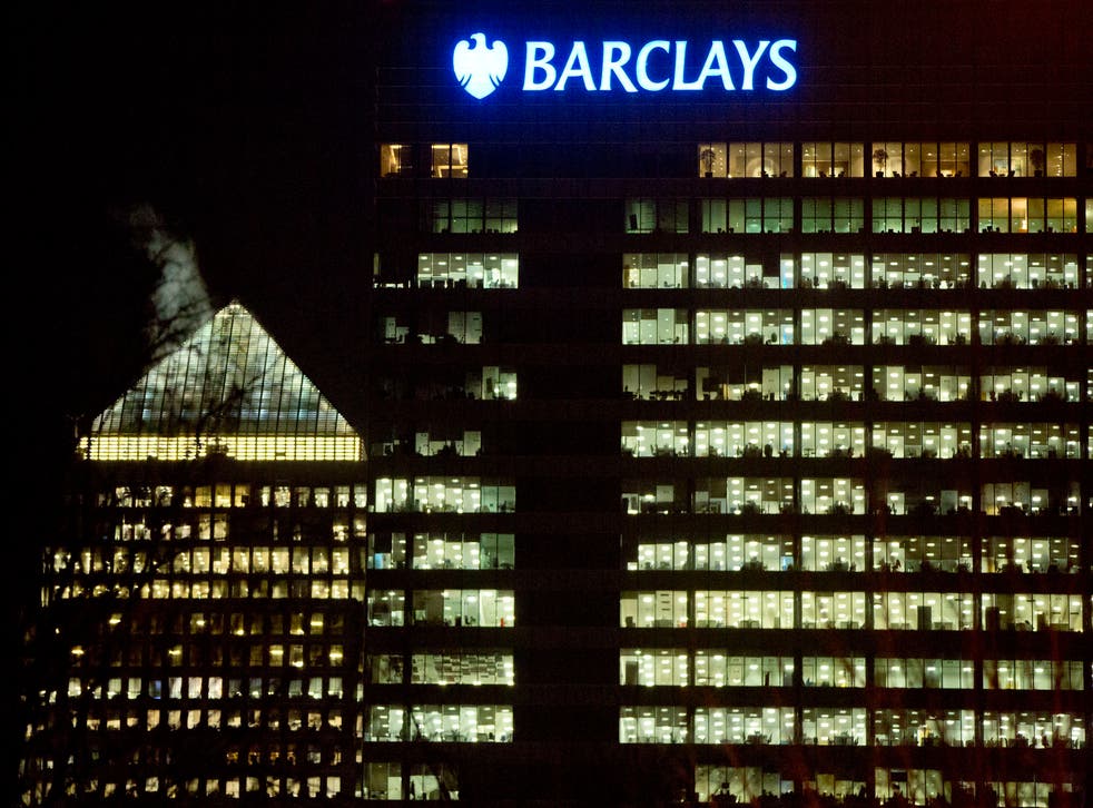 The Barclays headquarters building is seen in the Canary Wharf business district of east London