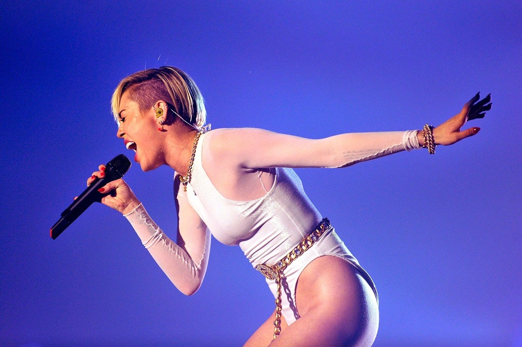Miley Cyrus performs onstage during the MTV EMA's 2013 at the Ziggo Dome in Amsterdam
