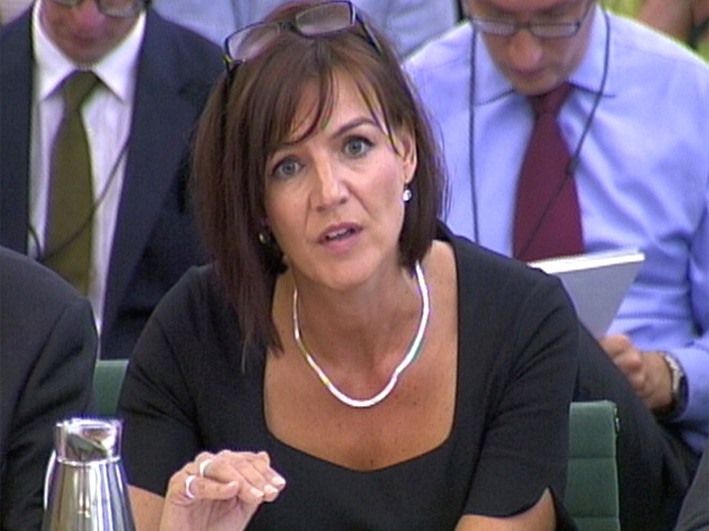 Lucy Adams in front of the Commons Public Accounts Committee, in September