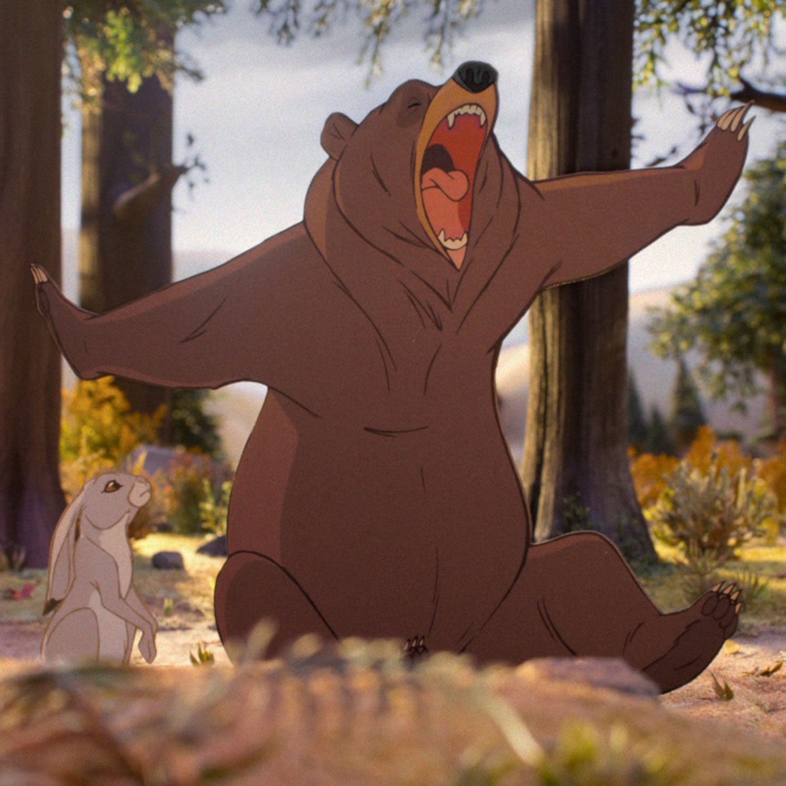 Bear and hare woodland scene from John Lewis Christmas advert
