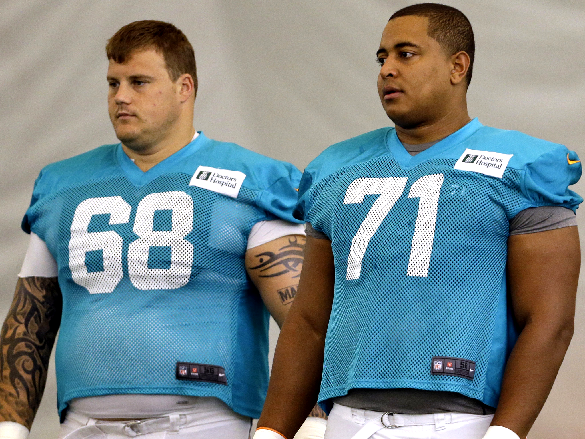 Richie Incognito (left) was taped threatening to kill Martin (right)