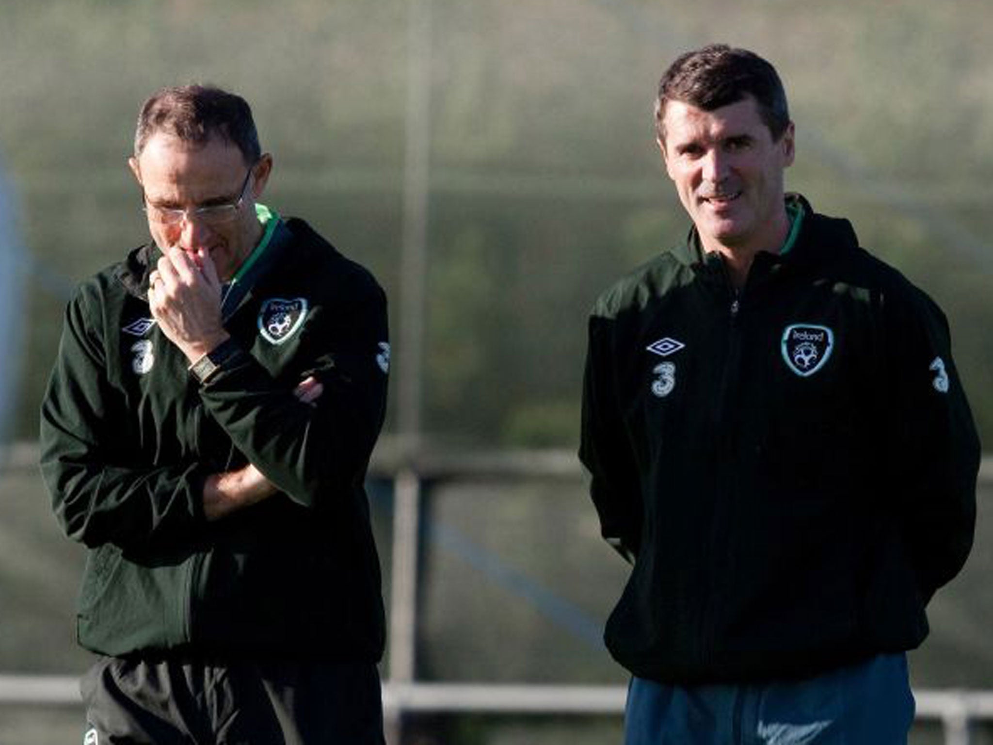 Martin O'Neill and Roy Keane take Ireland training
