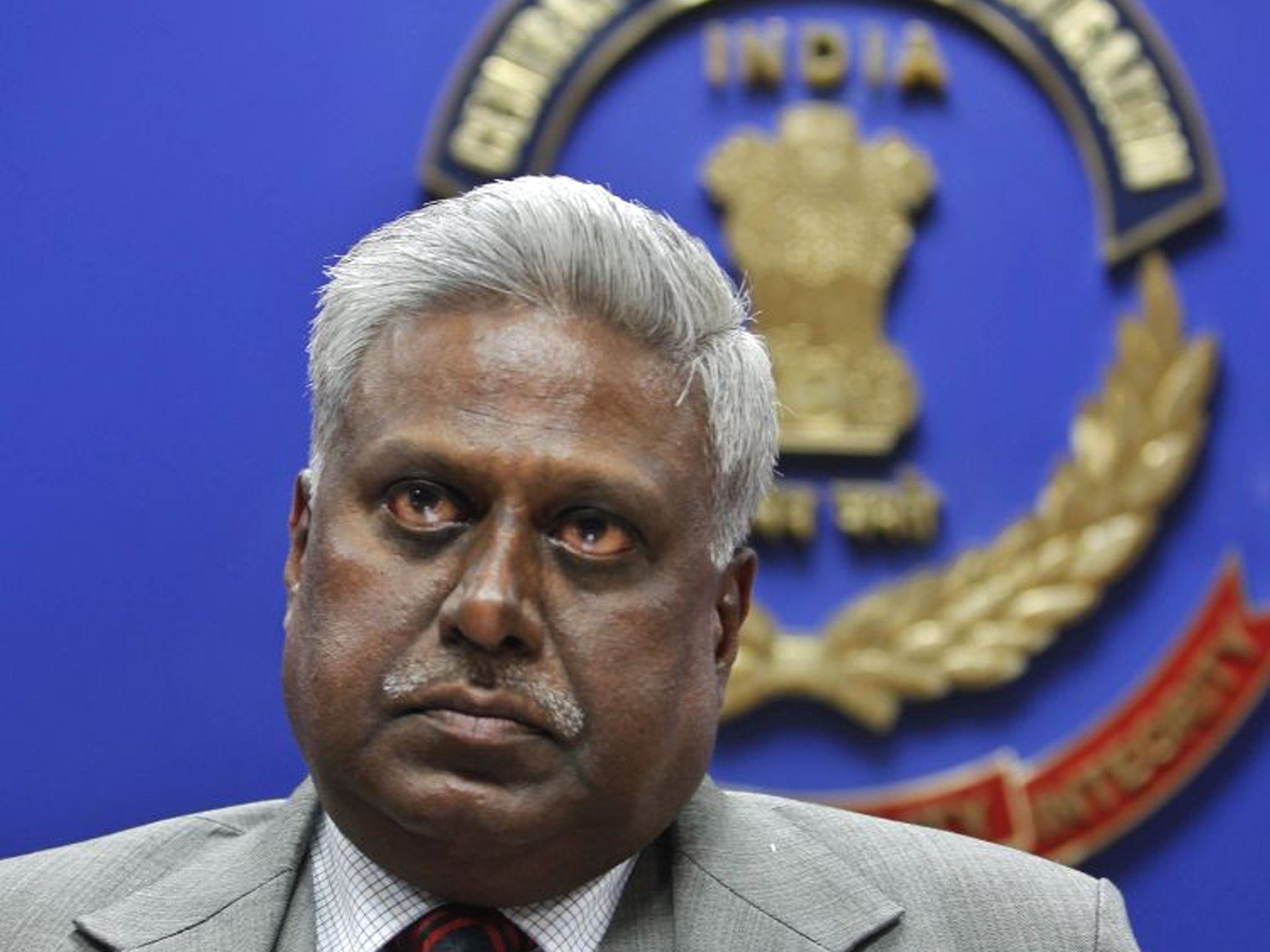 India's Central Bureau of Investigation (CBI) director Ranjit Sinha addresses a press conference. He came under fire today for controversial comments regarding rape