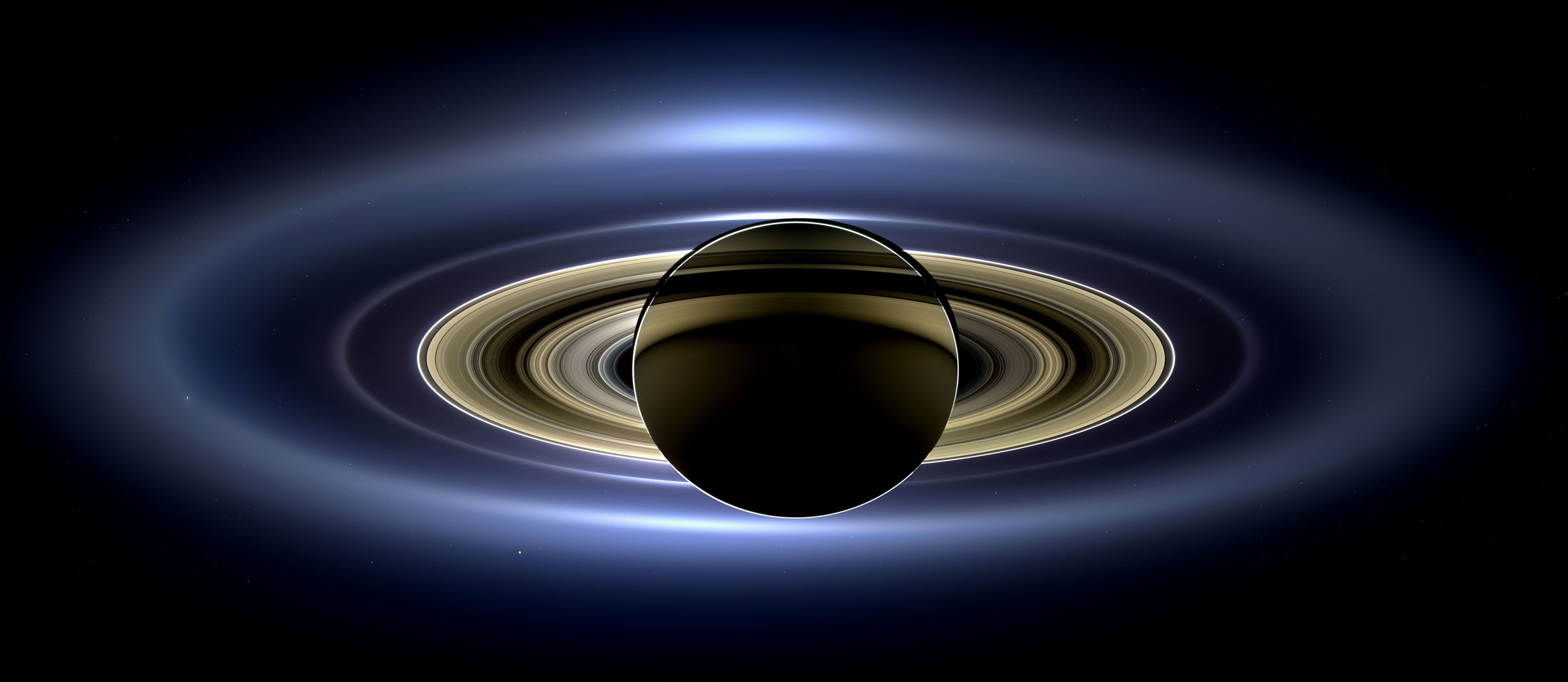 The image of Saturn taken by the Cassini spacecraft on 19 July.