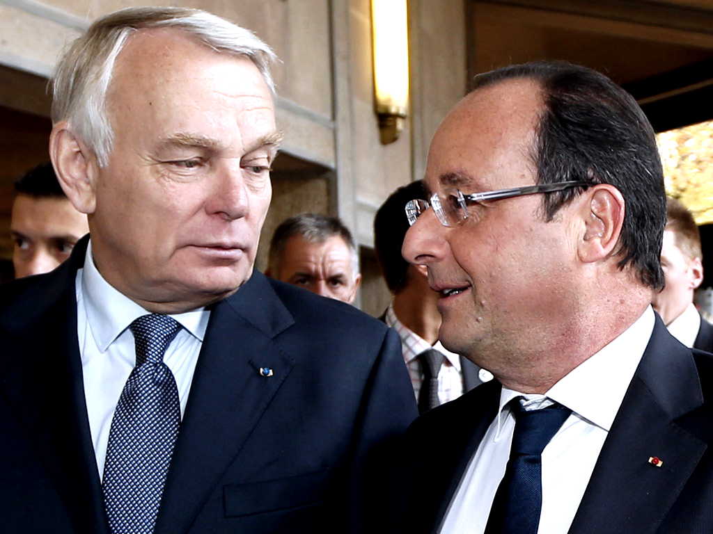 Prime Minister Jean-Marc Ayrault and President Francois Hollande
