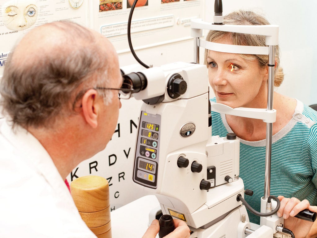 A patient undergoes treatment for glaucoma