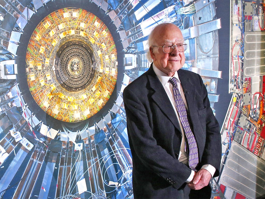Professor Peter Higgs at the launch of the Science Museum's 'Collider' exhibition