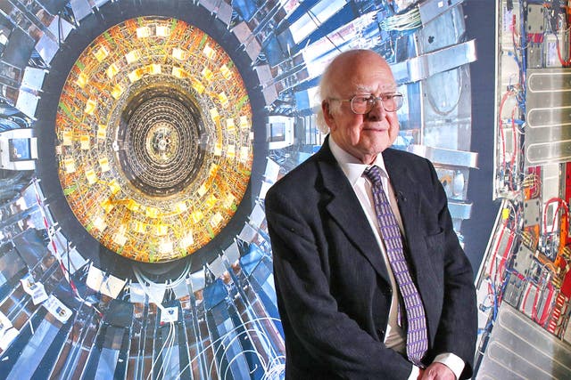 Professor Peter Higgs at the launch of the Science Museum's 'Collider' exhibition