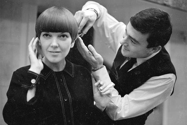 Fringe benefits: Mary Quant having her hair cut by Vidal Sassoon in 1964