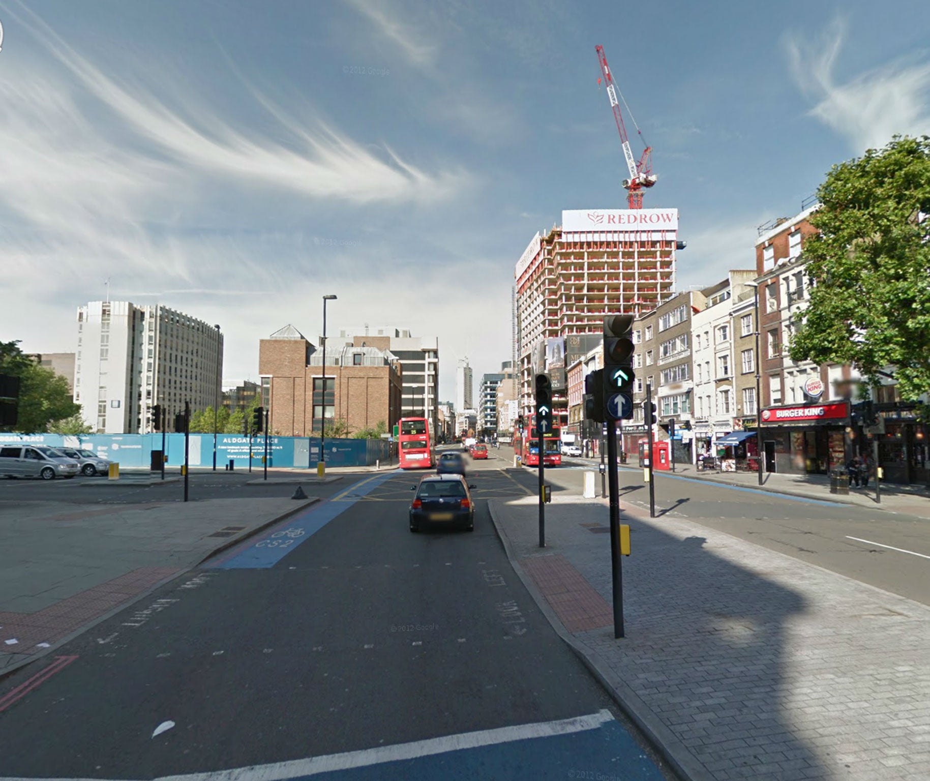 The unnamed man died in hospital at around 04:00 GMT this morning after the collision with a bus at the junction of Whitechapel Road and Commercial Road in Aldgate, east London, at around 11.30pm last night.