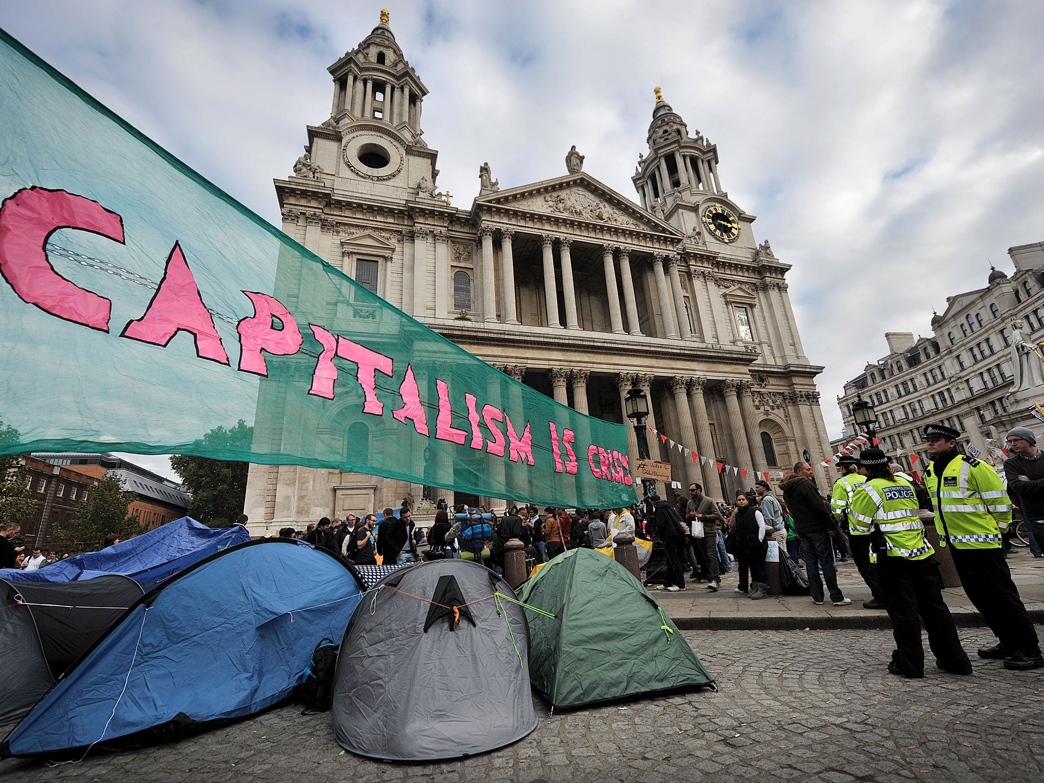 Protests such as that by the Occupy movement outside St Paul's Cathedral in 2011 could be affected