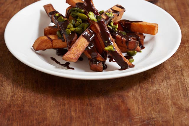 Sweet potatoes with mint choc chip